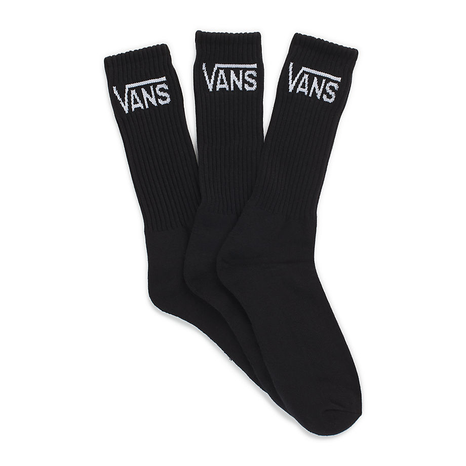 vans classic crew socks black