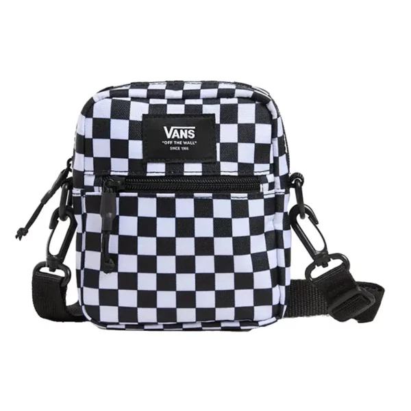 Vans Bail Shoulder Bag válltáska fekete - fehér kockás mintával, poliészter anyagból, kompakt méretű, állítható vállpántta