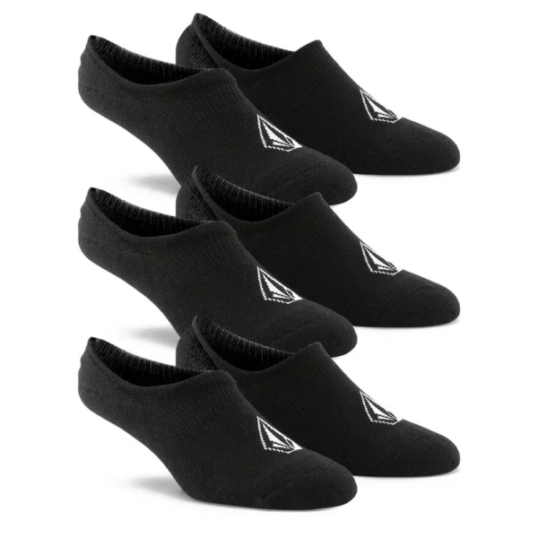 Volcom Stone 3 Pack No Show zokni, fekekete színben, alacsony titok stílus, három pár csomagban.