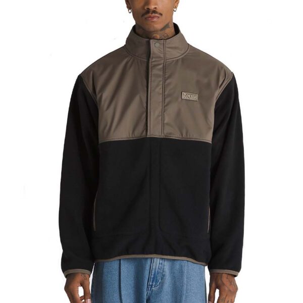 Két tónusú Ranford Polar Fleece Loose Half-Zip Pulóver, bal mellkason hímzett Vans logóval.