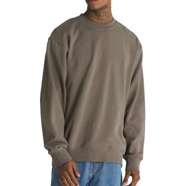Vans Original Standard Loose barna pulóver, bő szabással és minimál Vans logóval.