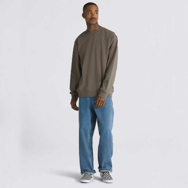 Vans Original Standard Loose barna pulóver, bő szabással és minimál Vans logóval.