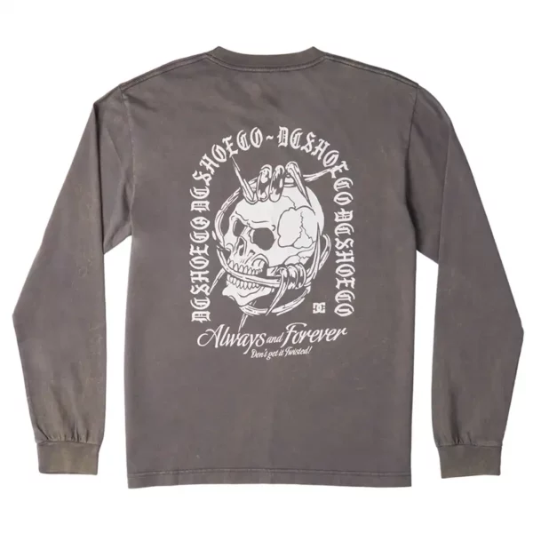Dc Twisted Ls póló magnet rain wash szürke színben.