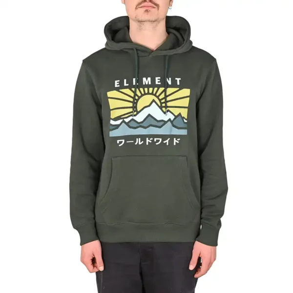 Element Kyoto pulóver deep forest zöld színben.