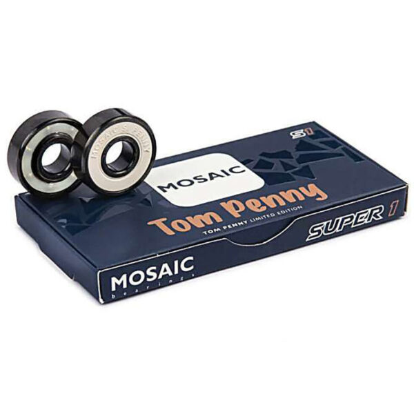 Mosaic Super 1 Tom Penny ABEC 7 csapágy szett, versenykenéssel, eltávolítható gumiborítással, gyors és sima gördüléshez.