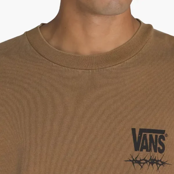 Vans MTE Goshawk hosszú ujjú póló, organikus pamut anyag, vintage hatású overdye mosás, szitanyomott grafikák. barna szín.