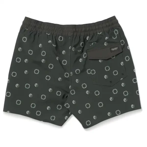 Volcom Lido Print Trunk 16 fürdőnadrág fekete fehér mintás