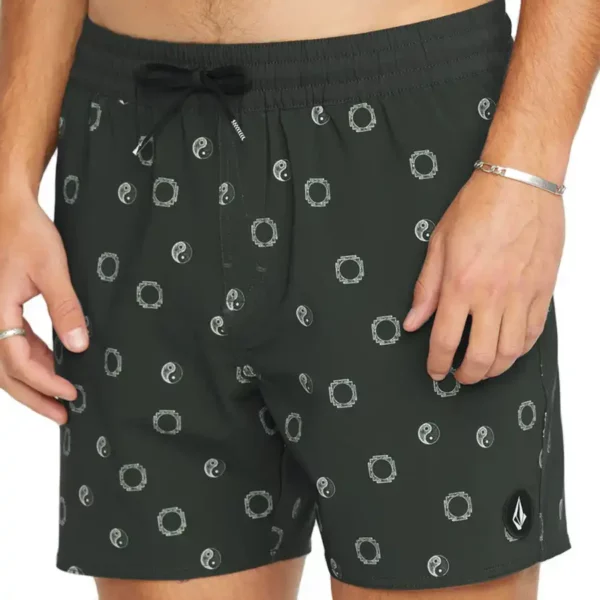 Volcom Lido Print Trunk 16 fürdőnadrág fekete fehér mintás