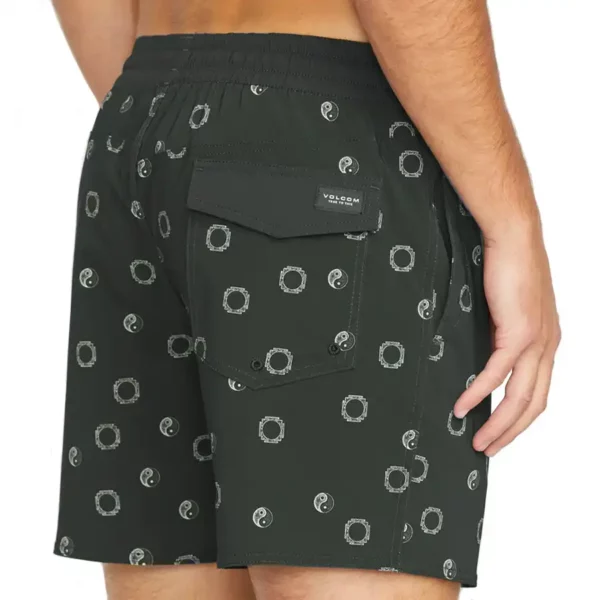 Volcom Lido Print Trunk 16 fürdőnadrág fekete fehér mintás