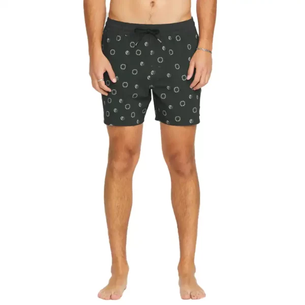 Volcom Lido Print Trunk 16 fürdőnadrág fekete fehér mintás