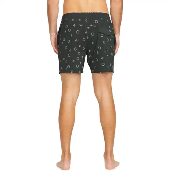 Volcom Lido Print Trunk 16 fürdőnadrág fekete fehér mintás