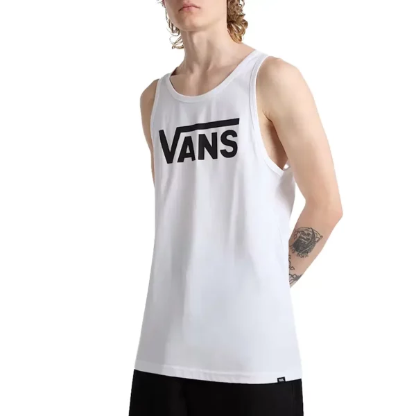 Fehér Vans Classic trikó fekete logóval a mellkason, 100% pamutból