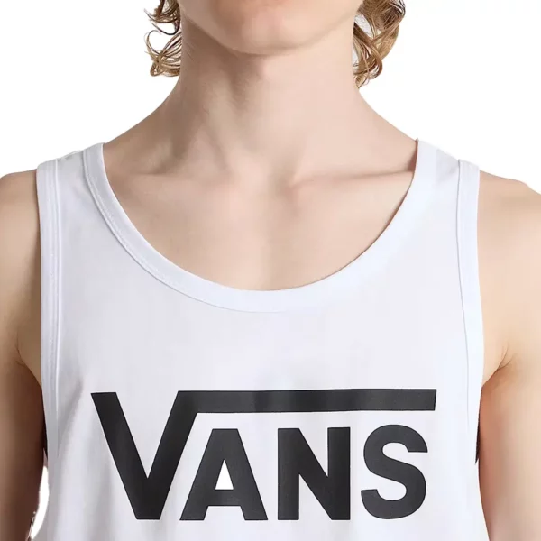 Fehér Vans Classic trikó fekete logóval a mellkason, 100% pamutból