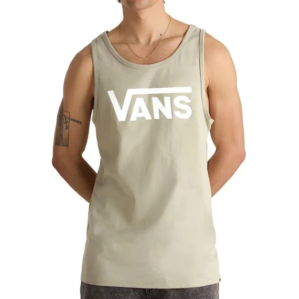 Vans Classic trikó london fog színben fekete logóval a mellkasán, 100% pamutból