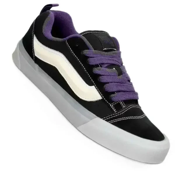 Vans Knu Skool cipő glow black purple - fekete, lila vans cipő fluoreszkáló talppal.