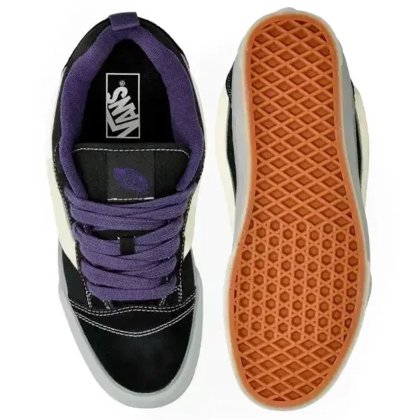Vans Knu Skool cipő glow black purple - fekete, lila vans cipő fluoreszkáló talppal.