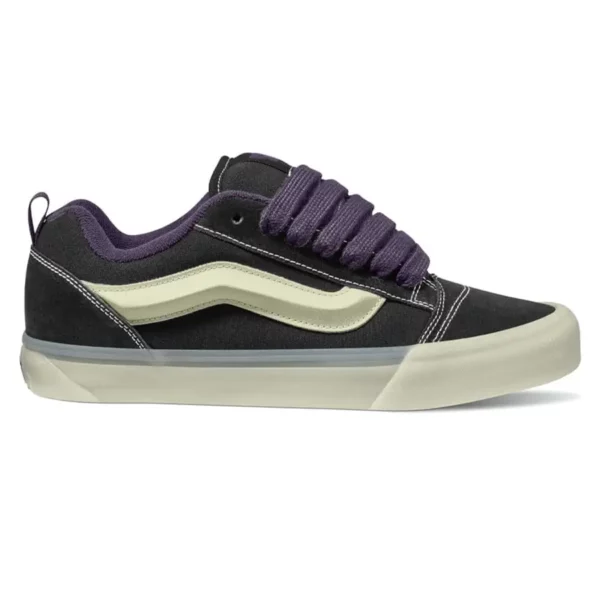 Vans Knu Skool cipő glow black purple - fekete, lila vans cipő fluoreszkáló talppal.