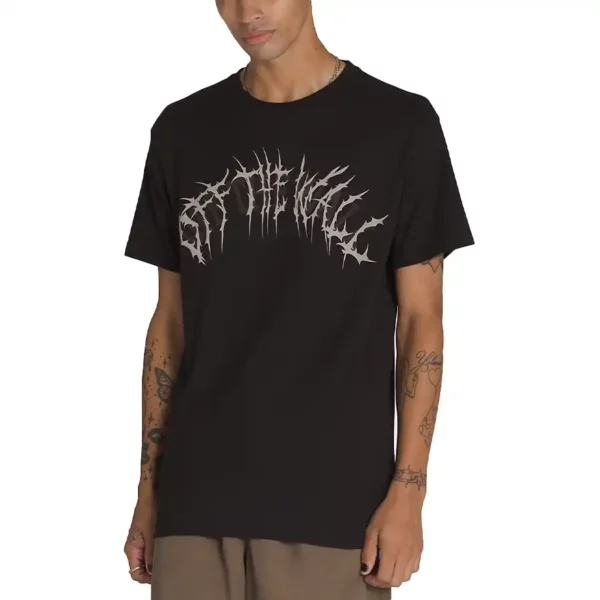 Vans Metal Arch fekete póló heavy metal stílusú logóval, 100% pamutból