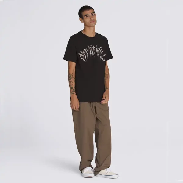 Vans Metal Arch fekete póló heavy metal stílusú logóval, 100% pamutból