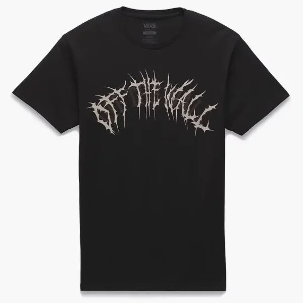 Vans Metal Arch fekete póló heavy metal stílusú logóval, 100% pamutból