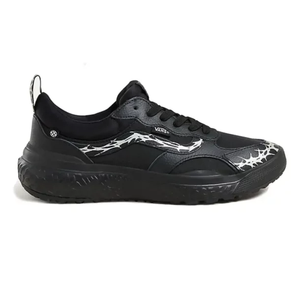 Vans Mte Ultrarange Neo Vr3 cipő reflective matte black silver mirror - fekete cipő ezüst színű töviskoszorú mintával.