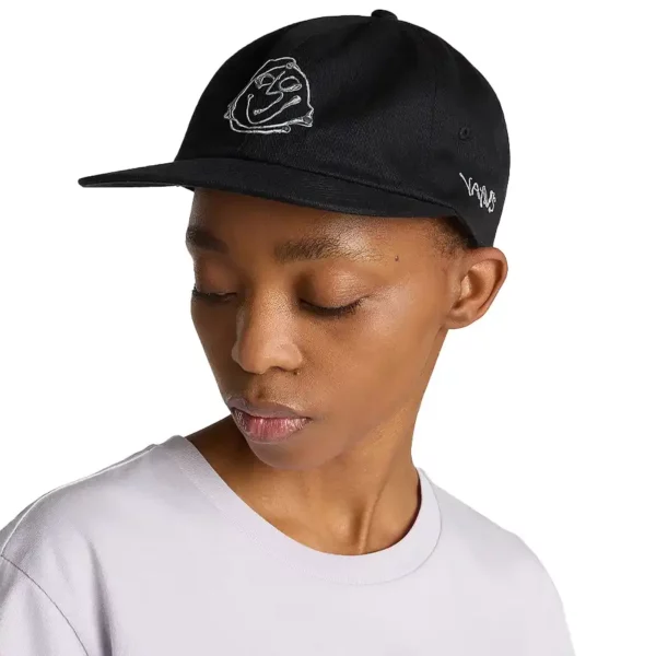 Vans Reserve Jockey fekete sapka hímzett logóval, 6 paneles kialakítással