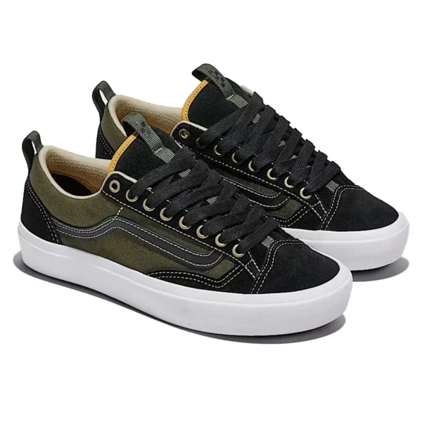 Vans Skate Old Skool 36+ fekete és zöld színű gördeszkás cipő – ikonikus stílus modern frissítésekkel.