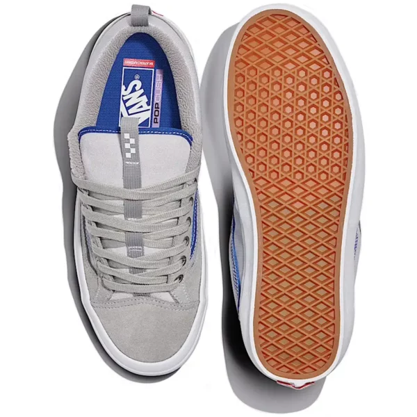 Vans Skate Old Skool 36+ grey blue - szürke színű cipő kék stripe logoval. Gördeszkás cipő – ikonikus stílus modern frissítésekkel.