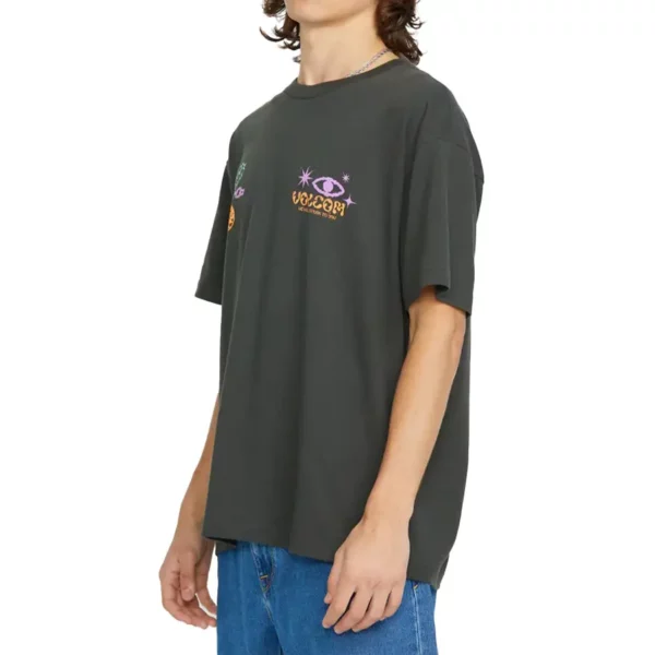 Volcom x Filip Rygalski szürke póló egyedi grafikával és laza szabással