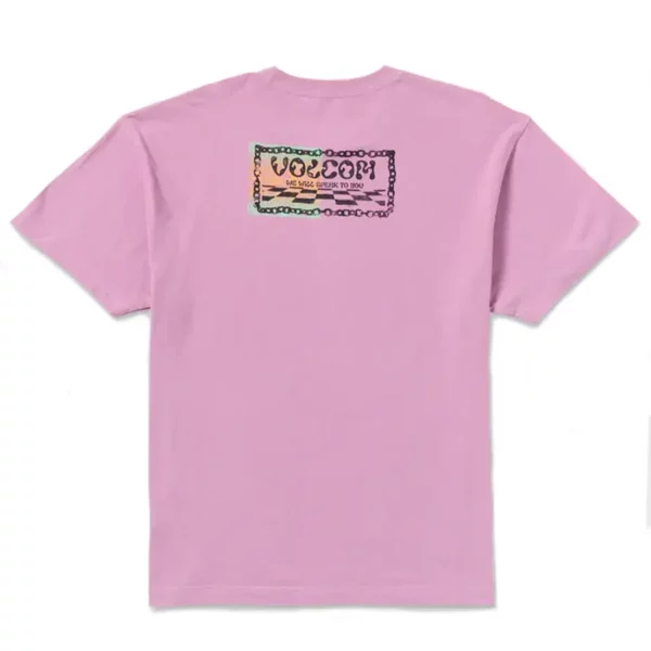Volcom x Filip Rygalski lila póló egyedi grafikával és laza szabással
