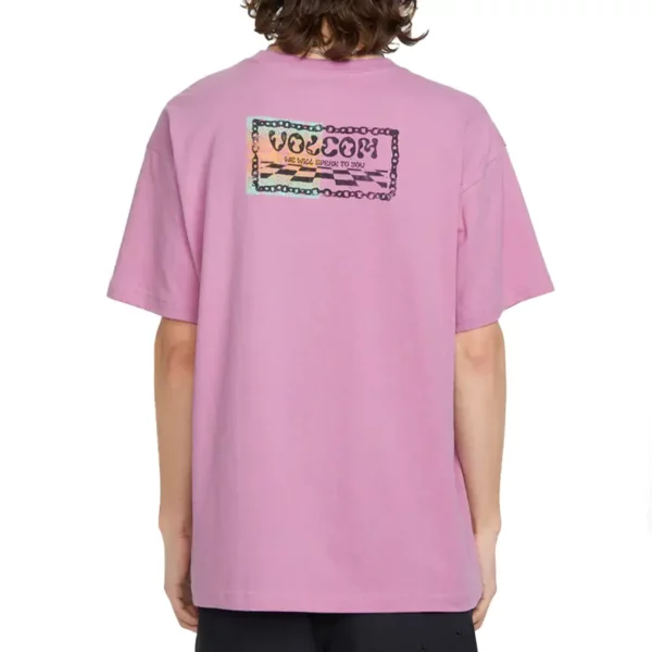 Volcom x Filip Rygalski lila póló egyedi grafikával és laza szabással