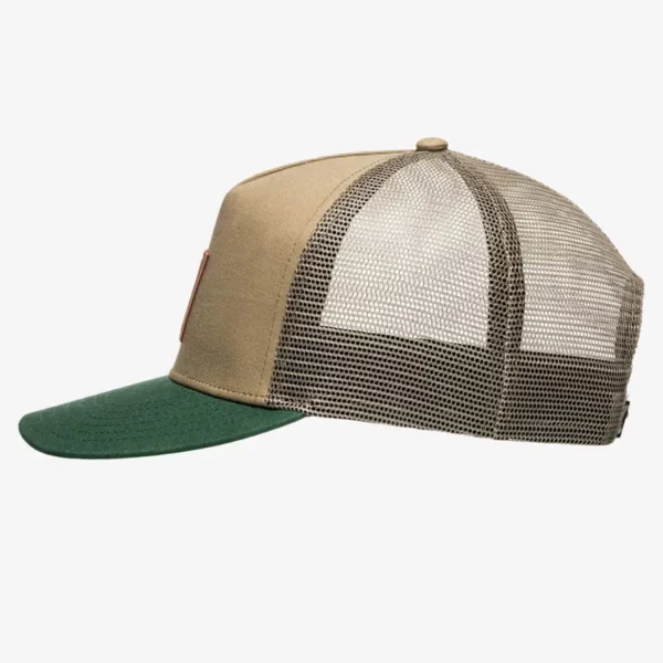 Billabong Stacked Trucker sapka khaki színben, műbőr logóval és állítható hátsó pánttal