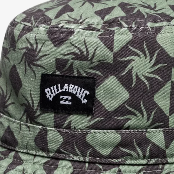 Billabong Sundays Revo kifordítható kalap moss színben, rövid karimával és mintás belsővel