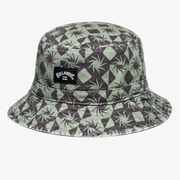 Billabong Sundays Revo kifordítható kalap moss színben, rövid karimával és mintás belsővel