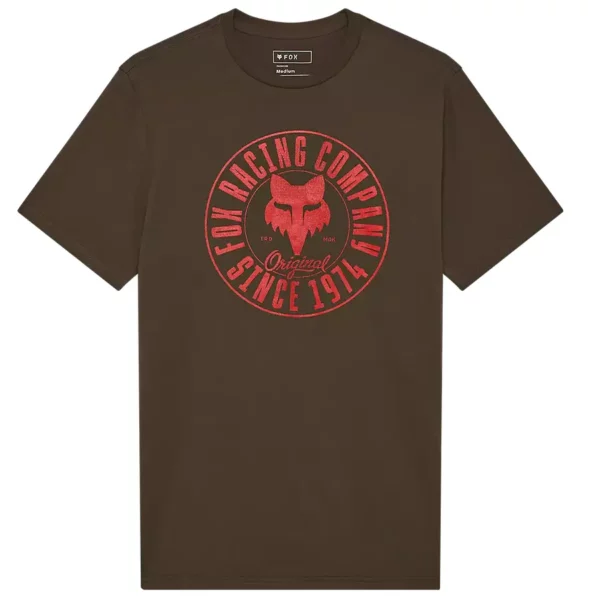 Fox Emblem prémium póló military színben, puha pamut jersey anyagból, ikonikus grafikával