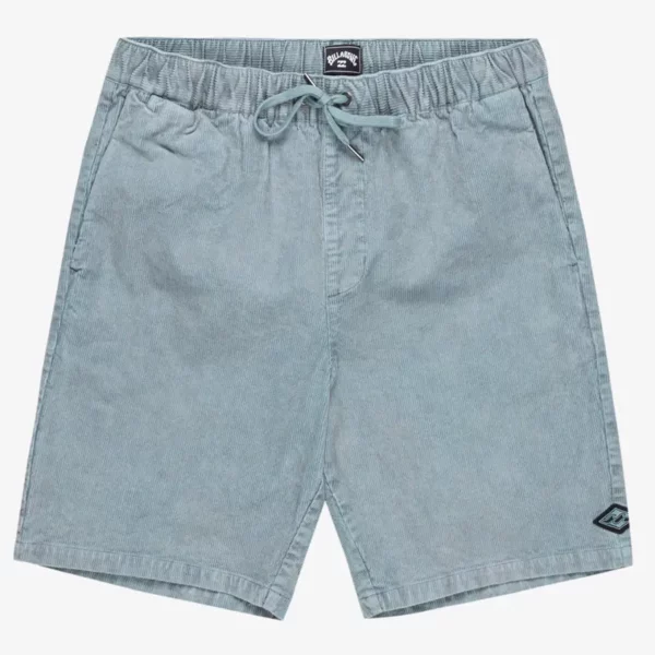 Billabong Larry Cord rövidnadrág mosott kék színben, vastag kordbársony anyagból, húzózsinóros derékkal