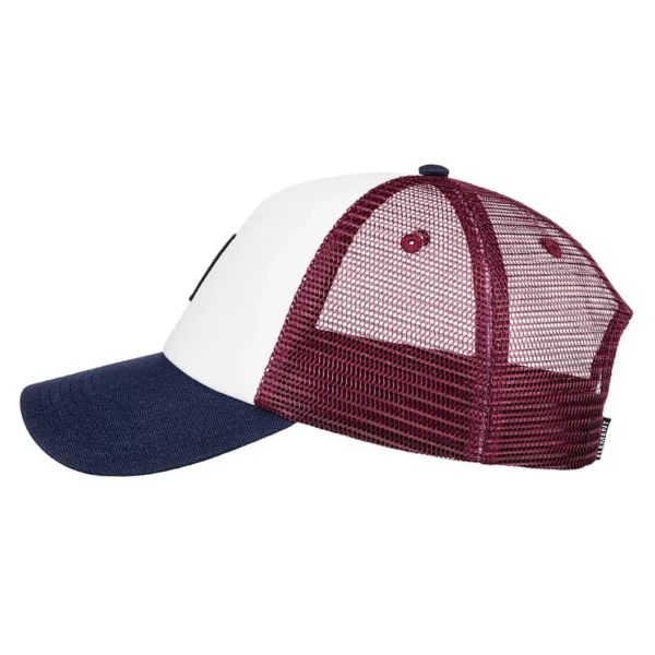 Element Icon Mesh trucker sapka hajlított simlivel, vastag vászon pamut anyagból, nagy Element logóval és állítható csatos kialakítással. vintage red színben.