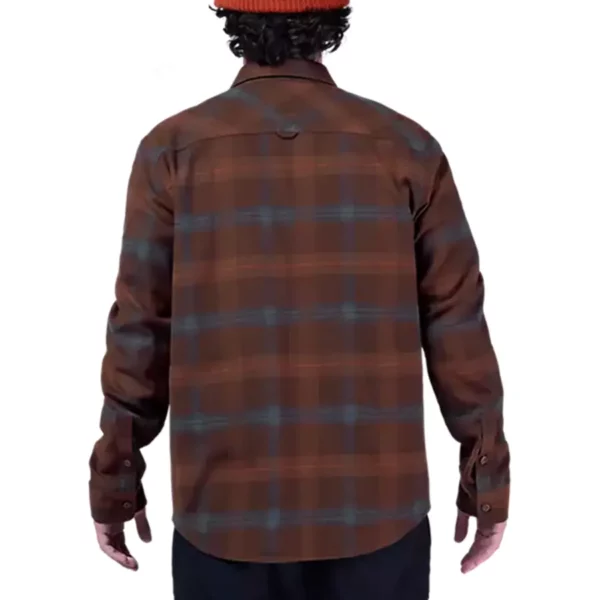 Fox Survivalist Core Flannel LS ing sötétbarna színben, prémium pamutból, gombos záródással