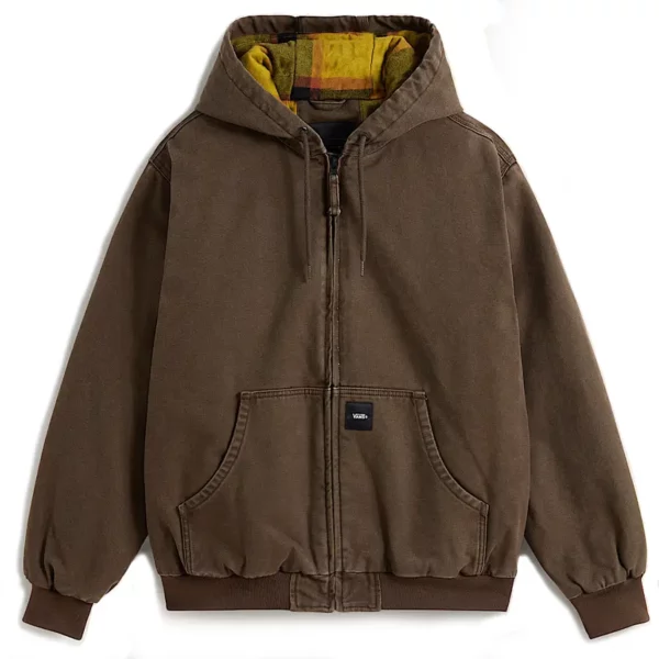 Vans Workwear Canvas kabát barna színben, extra erős vászonból, bélelt kapucnival és cipzáras záródással