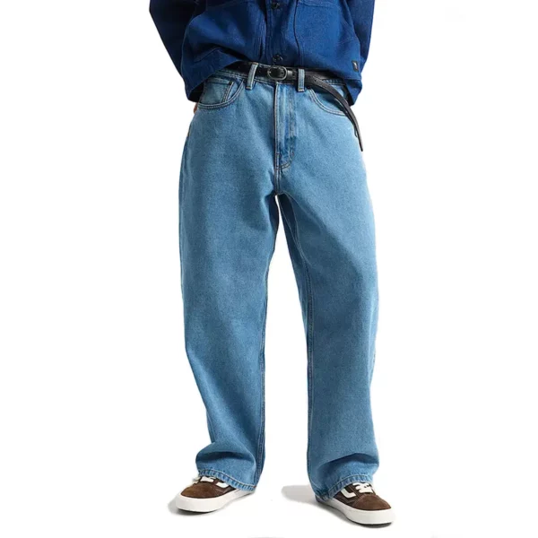 Vans Check 5 Baggy Denim nadrág stone wash blue színben, bő szabású, 100% pamut denim anyagból