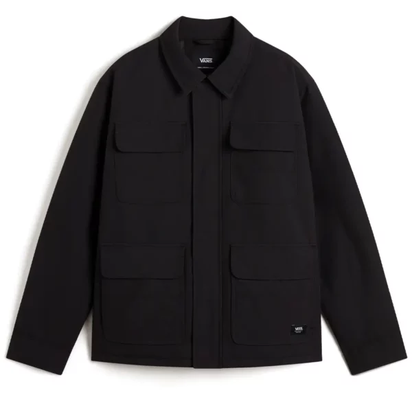 Vans Drill Chore Nylon Jacket fekete téli kabát Sorona® béléssel, vízálló nejlon anyagból, cipzáros és patentos záródással