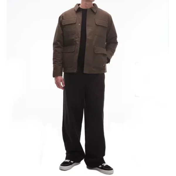 Vans Drill Chore Nylon Jacket coal brown barna téli kabát Sorona® béléssel, vízálló nejlon anyagból, cipzáros és patentos záródással