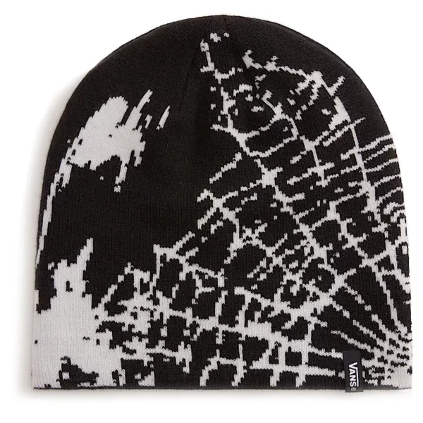 Vans Hovley beanie black- téli sapka fekete fehér pókhálós mintával