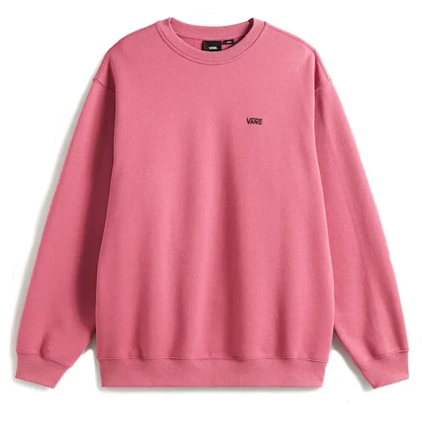 Vans Left Chest pulóver hosszú ujjú, kerek nyakú, hímzett logóval cíklámen színben