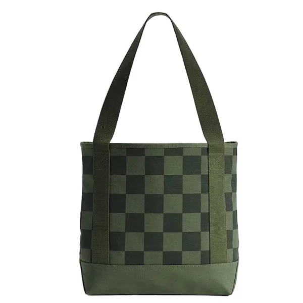 Vans Pergs Tote válltáska pine forest zöld színben kockás mintával.
