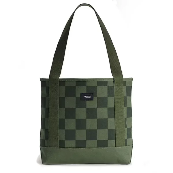 Vans Pergs Tote válltáska pine forest zöld színben kockás mintával.
