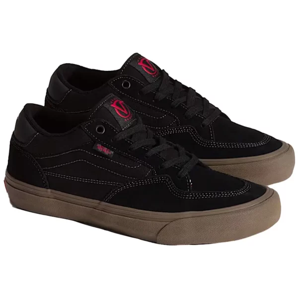 Vans Skate Rowan cipő black dark gum színben, velúr és bőr felsőrésszel, POPCUSH és DURACAP technológiával