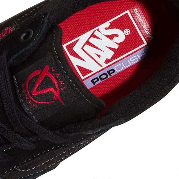 Vans Skate Rowan cipő black dark gum színben, velúr és bőr felsőrésszel, POPCUSH és DURACAP technológiával