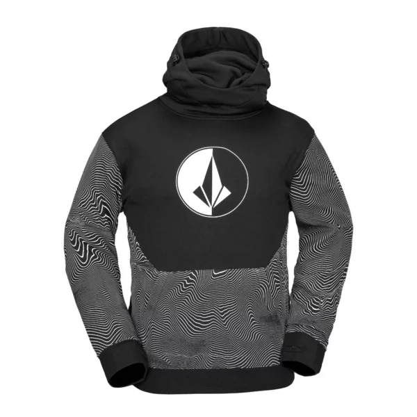 Volcom Hydro Riding kapucnis pulóver fekete színben, vízlepergető anyaggal és magasított nyakkal