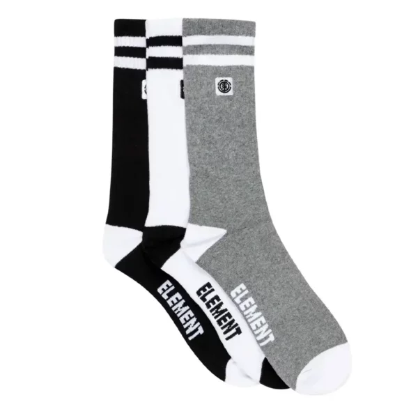 Element 2tone Icon zokni 3pkt black white grey, hárompáros szett újrahasznosított anyagból Kép címe: Element 2tone Icon zokni 3pkt black white grey